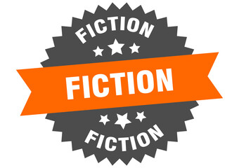 fiction round isolated ribbon label. fiction sign
