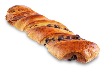 Chocolate cookie Twists on a white isolated background