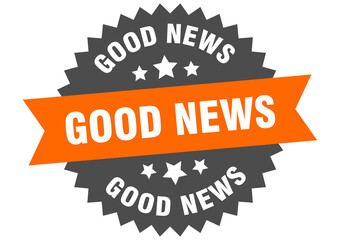 Fototapeta premium good news round isolated ribbon label. good news sign