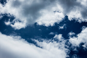 Obraz premium White clouds in blue sky background.