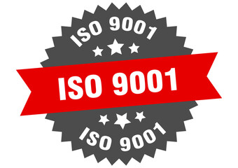 Fototapeta premium iso 9001 round isolated ribbon label. iso 9001 sign