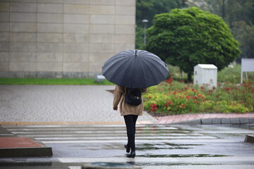 young woman with umbrella, poland