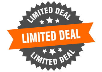 limited deal round isolated ribbon label. limited deal sign