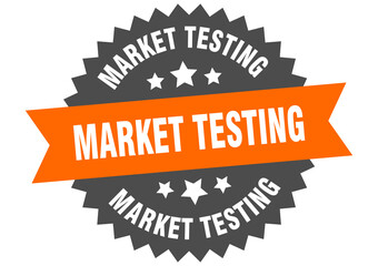 market testing round isolated ribbon label. market testing sign