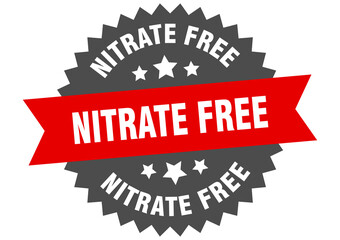 nitrate free round isolated ribbon label. nitrate free sign