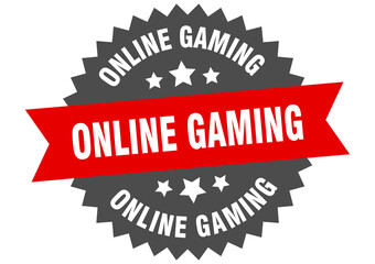 online gaming round isolated ribbon label. online gaming sign