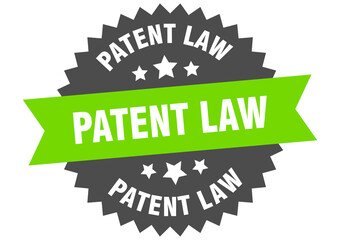 patent law round isolated ribbon label. patent law sign