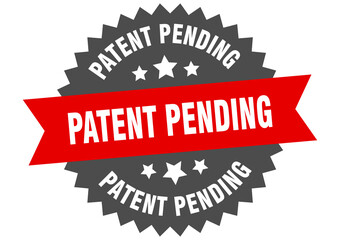 patent pending round isolated ribbon label. patent pending sign