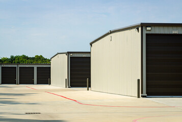 Fototapeta na wymiar Mini storage warehouses in Conroe, TX