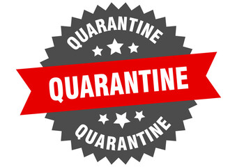 Obraz premium quarantine round isolated ribbon label. quarantine sign