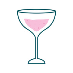 margarita cocktail glass cup line and fill style icon design, Alcohol drink bar and beverage theme Vector illustration