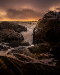 Rocks at the sunset