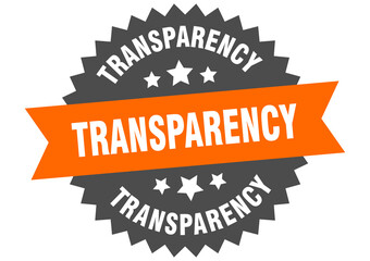 transparency round isolated ribbon label. transparency sign