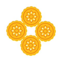 yellow flowers garden circular decoration