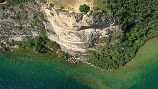 Lake Garda, Italy. Aerial view of punta sasso, rocca di manerba. The view from the cliff