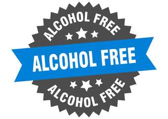 Fototapeta premium alcohol free round isolated ribbon label. alcohol free sign