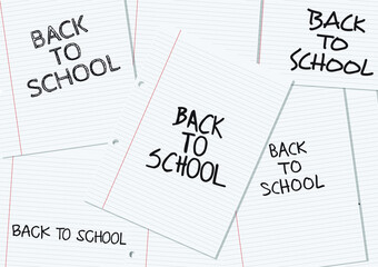 Obraz premium Back to school written on lined sheets of paper