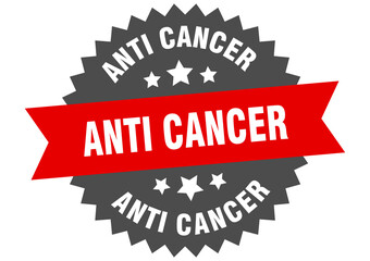 anti cancer round isolated ribbon label. anti cancer sign