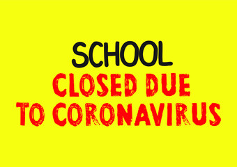 School closed due to coronavirus vector