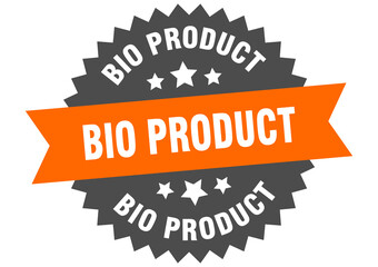 bio product round isolated ribbon label. bio product sign