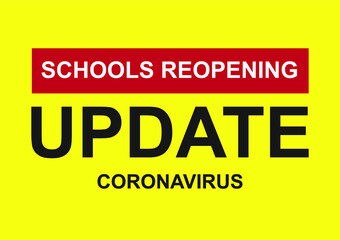 Schools reopening update coronavirus vector yellow background