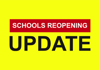 Schools reopening update vector yellow background