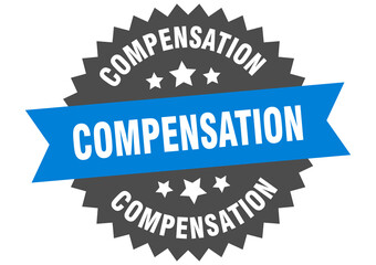 compensation round isolated ribbon label. compensation sign
