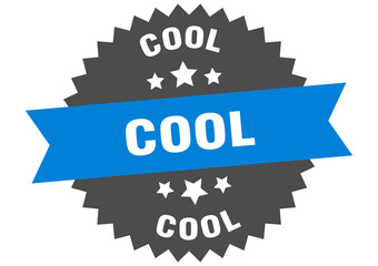 cool round isolated ribbon label. cool sign