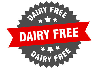 dairy free round isolated ribbon label. dairy free sign