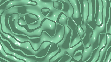 Simple light Emerald monochromic 3D abstract background image made of plain crackle patterns with shadow perspectives. green and blue