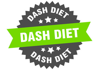 dash diet round isolated ribbon label. dash diet sign