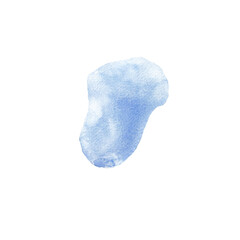 Abstract watercolor blue stain on white background for design