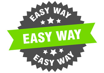 Fototapeta premium easy way round isolated ribbon label. easy way sign