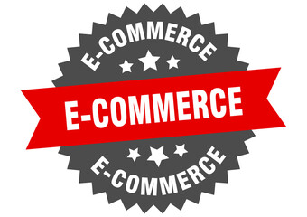 Obraz premium e-commerce round isolated ribbon label. e-commerce sign