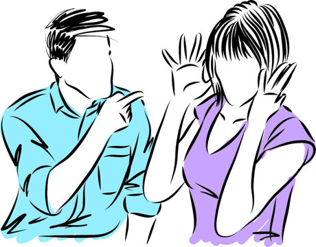 couple man and woman arguing vector illustration