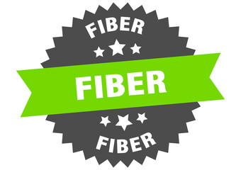 fiber round isolated ribbon label. fiber sign