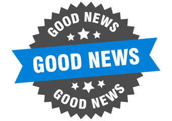 good news round isolated ribbon label. good news sign