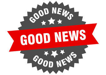 good news round isolated ribbon label. good news sign
