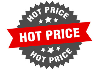 hot price round isolated ribbon label. hot price sign