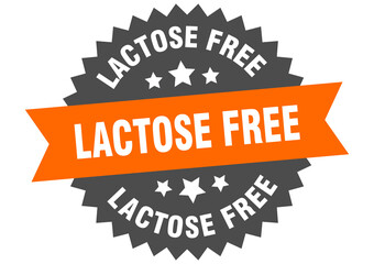 lactose free round isolated ribbon label. lactose free sign