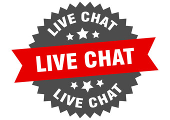 live chat round isolated ribbon label. live chat sign