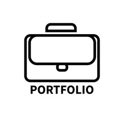 Portfolio, portfolio. Sign, outline icon. Vector illustration