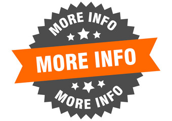 more info round isolated ribbon label. more info sign