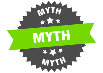 myth round isolated ribbon label. myth sign