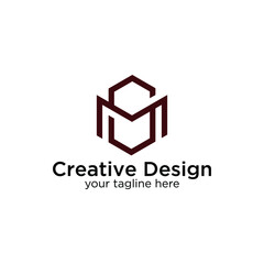 Creative modern elegant trendy unique artistic black and white color MS SM M S initial based letter icon logo.