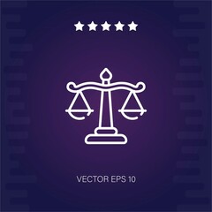 justice scale vector icon modern illustration