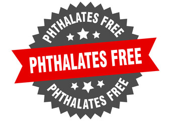 phthalates free round isolated ribbon label. phthalates free sign