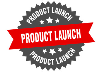 product launch round isolated ribbon label. product launch sign