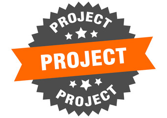 Fototapeta premium project round isolated ribbon label. project sign