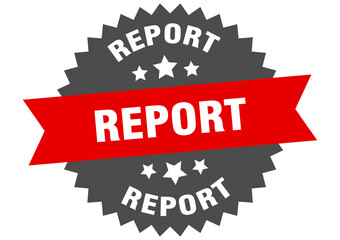 report round isolated ribbon label. report sign